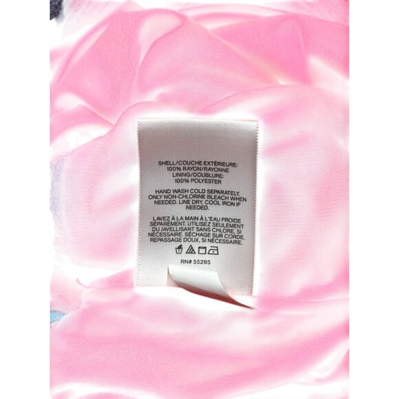 Express Red Tropical Floral Maxi Skirt With Asymmetrical Hem & Elastic Waistband - Picture 7 of 7